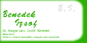 benedek izsof business card