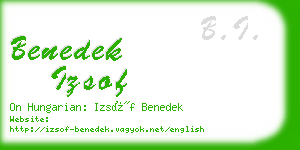 benedek izsof business card